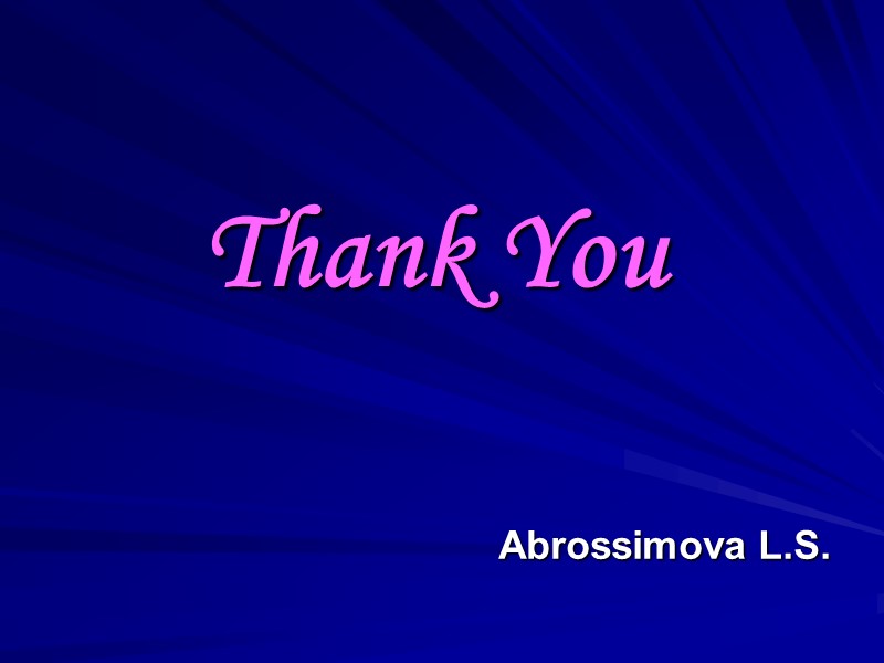 Thank You Abrossimova L.S.